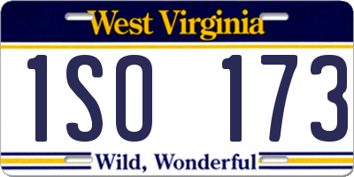 WV license plate 1SO173