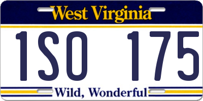 WV license plate 1SO175