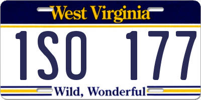 WV license plate 1SO177