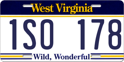 WV license plate 1SO178