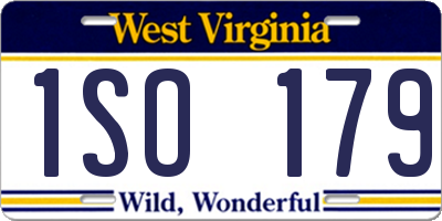 WV license plate 1SO179