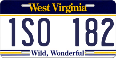WV license plate 1SO182