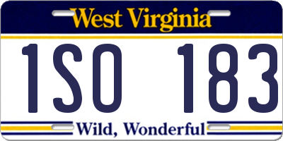 WV license plate 1SO183
