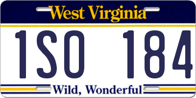 WV license plate 1SO184