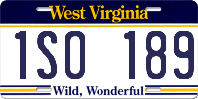 WV license plate 1SO189