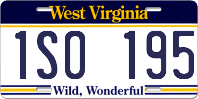 WV license plate 1SO195