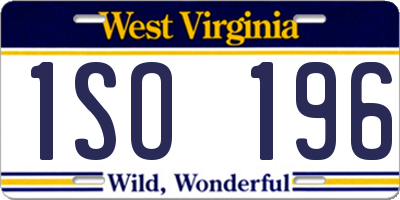 WV license plate 1SO196