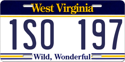 WV license plate 1SO197