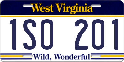 WV license plate 1SO201