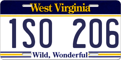 WV license plate 1SO206