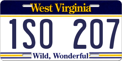 WV license plate 1SO207
