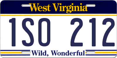 WV license plate 1SO212