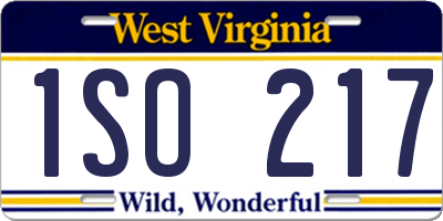 WV license plate 1SO217