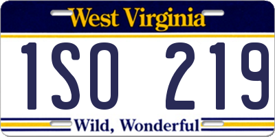 WV license plate 1SO219