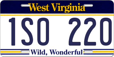WV license plate 1SO220