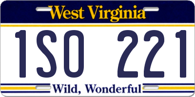 WV license plate 1SO221