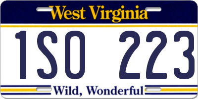 WV license plate 1SO223