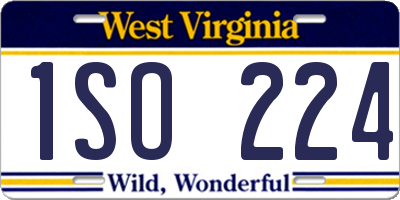 WV license plate 1SO224