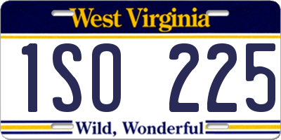 WV license plate 1SO225