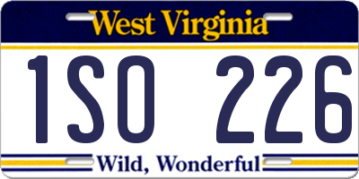 WV license plate 1SO226