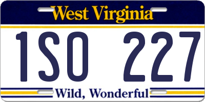 WV license plate 1SO227