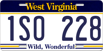 WV license plate 1SO228