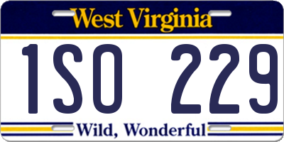 WV license plate 1SO229