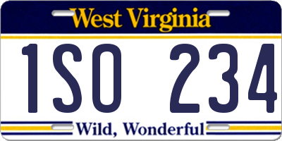 WV license plate 1SO234
