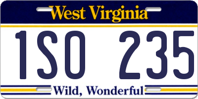 WV license plate 1SO235