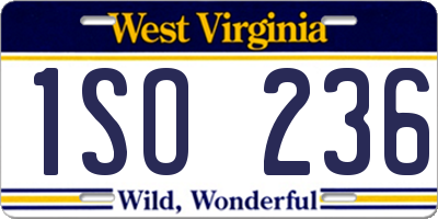 WV license plate 1SO236