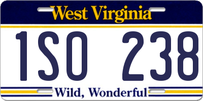 WV license plate 1SO238