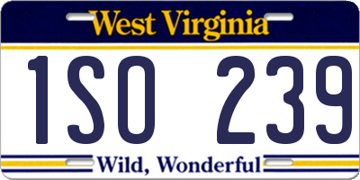WV license plate 1SO239