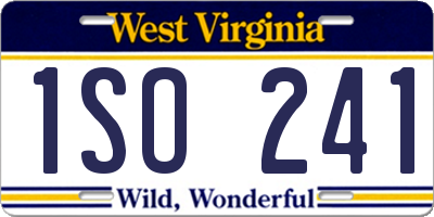 WV license plate 1SO241