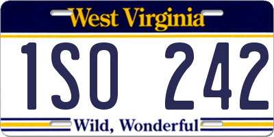 WV license plate 1SO242