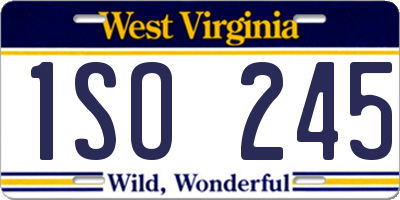 WV license plate 1SO245