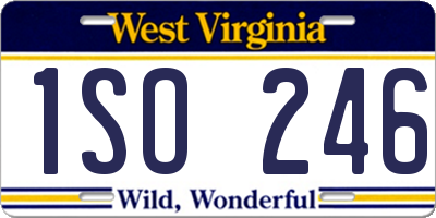 WV license plate 1SO246