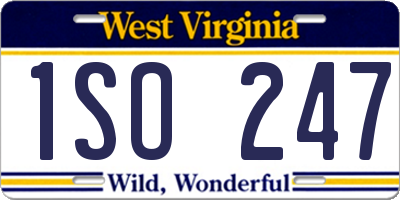 WV license plate 1SO247