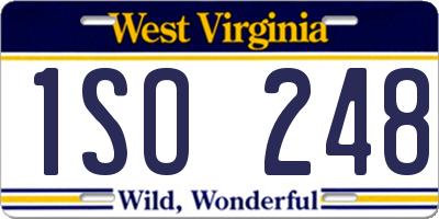 WV license plate 1SO248