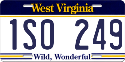 WV license plate 1SO249