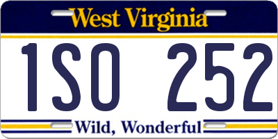 WV license plate 1SO252