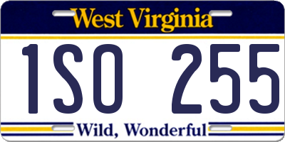 WV license plate 1SO255