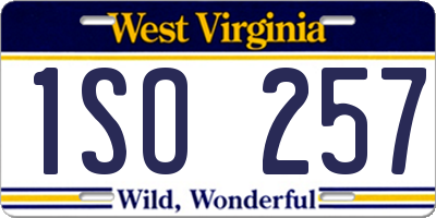 WV license plate 1SO257