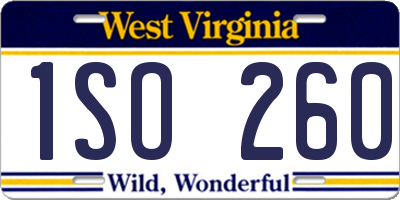 WV license plate 1SO260