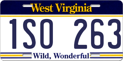 WV license plate 1SO263