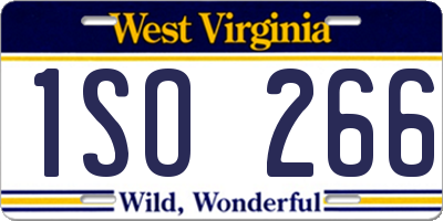 WV license plate 1SO266