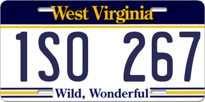 WV license plate 1SO267