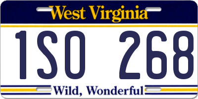 WV license plate 1SO268