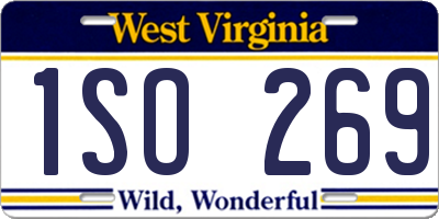 WV license plate 1SO269
