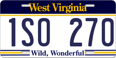 WV license plate 1SO270