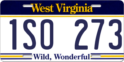 WV license plate 1SO273